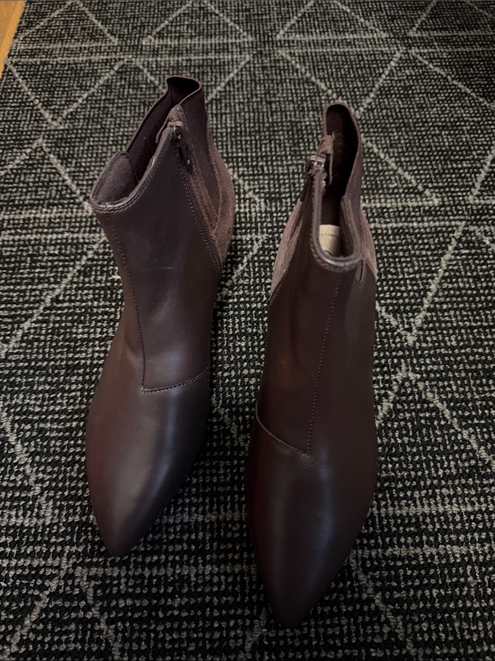 Clarks Women's Dark Brown Pointed Leather Chelsea Ankle Boots - Picture 5 of 7